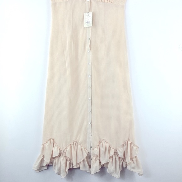 TULAROSA Oakley Button Front Dress in Cream Size L - Picture 5 of 9